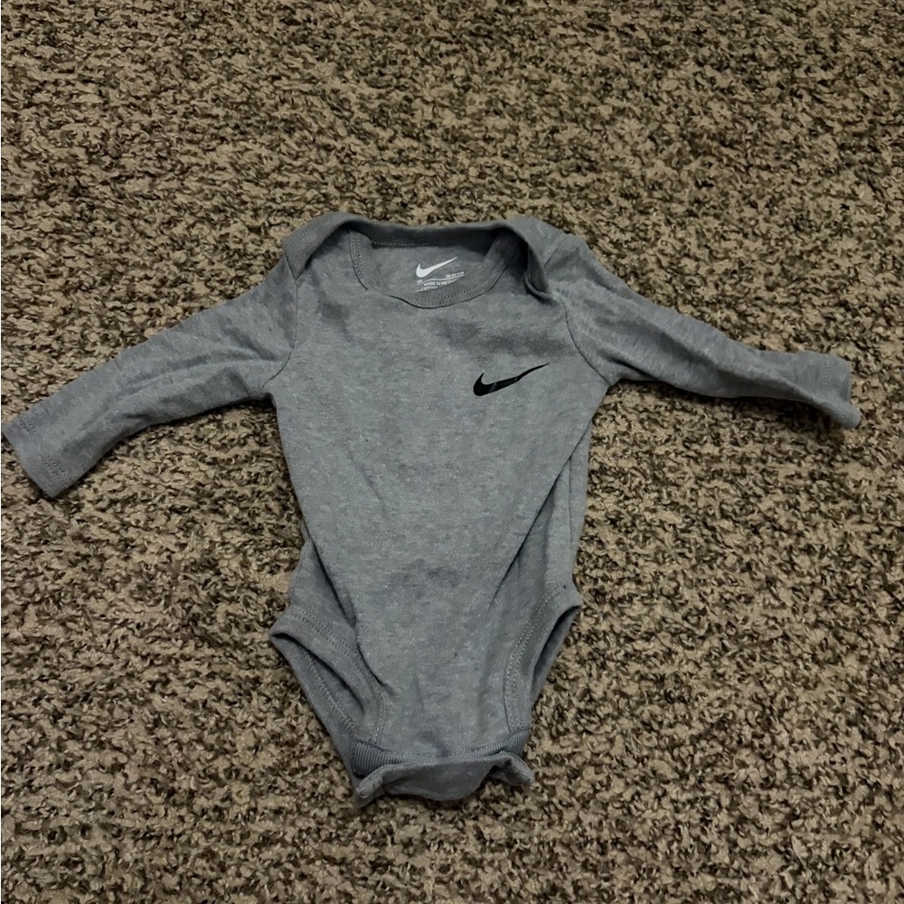 Nike Charcoal Long Sleeve Baby Bodysuit
